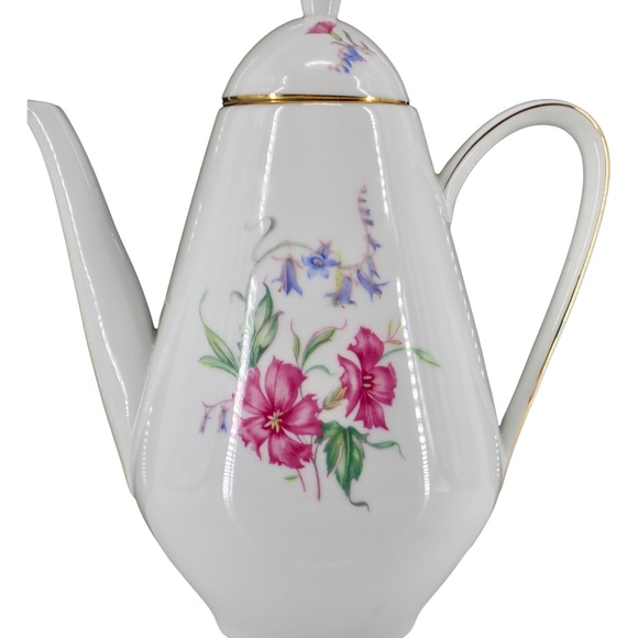 Hutschenreuther Selb Porcelain Tea Coffee Pot Floral Pattern Bavaria Germany 9" - Picture 2 of 14